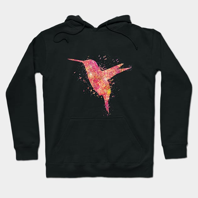 Hummingbird Birds Wild Forest Nature World Earth Free Flight Watercolor Hoodie by Cubebox